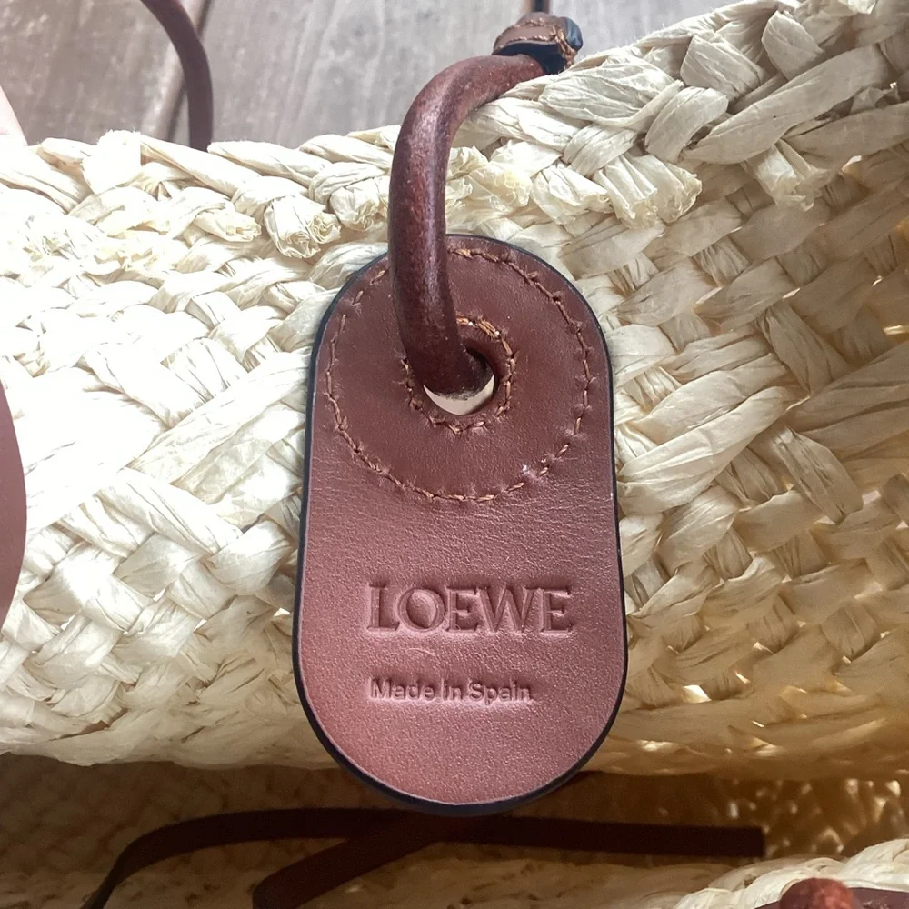 LOEWE Anagram Small Basket Weave Tote Bag Made In Spain - Picture 7 of 8